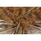 Kép 1/2 - Tigris arany laminált táncruha anyag, fogás és színminta 30x30 cm
