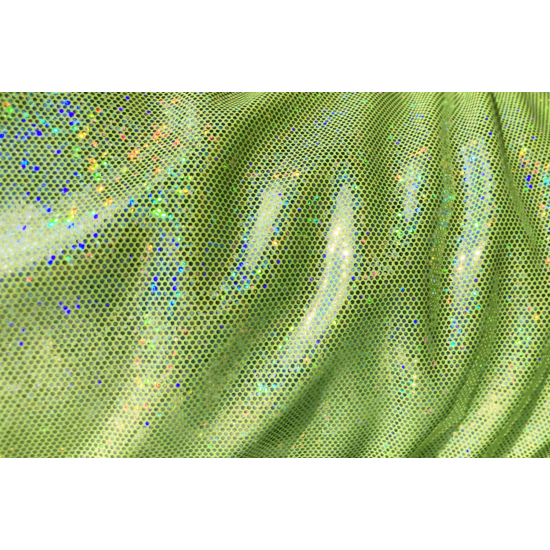 Flavina-ezüst hologramos táncruha anyag, fogás és színminta 30x30 cm