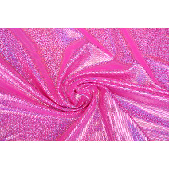 Pink hologrammos táncruha anyag, fogás és színminta 30x30 cm