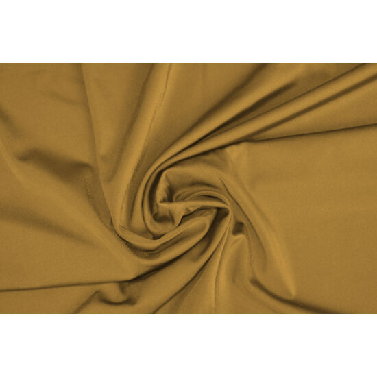 Arany poliamid elasztán fürdőruha anyag, fényes, 170 gr, fogás és színminta 30x30 cm