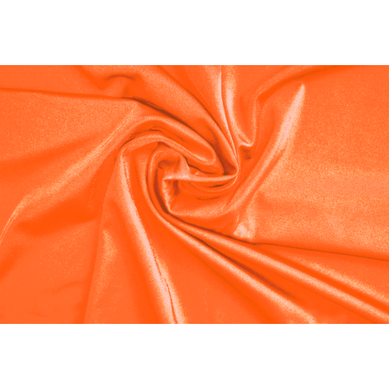 New orange poliamid elasztán fürdőruha anyag, fényes, 170 gr, fogás és színminta 30x30 cm