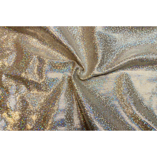 Skin-ezüst hologramos táncruha anyag, fogás és színminta 30x30 cm