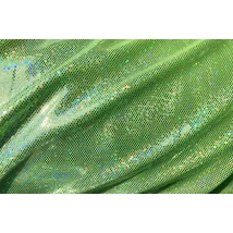 Verde fluo-ezüst hologramos táncruha anyag