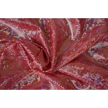 Carminio hologramos táncruha anyag, fogás és színminta 30x30 cm