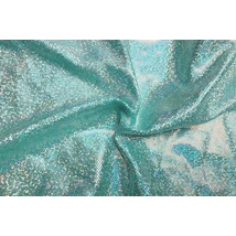 Cielo-ezüst hologramos táncruha anyag