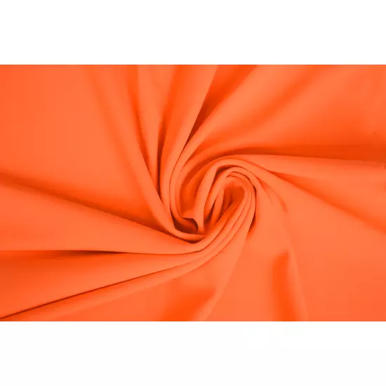New orange poliamid elasztán fürdőruha anyag, matt, 200 gr, fogás és színminta 30x30 cm