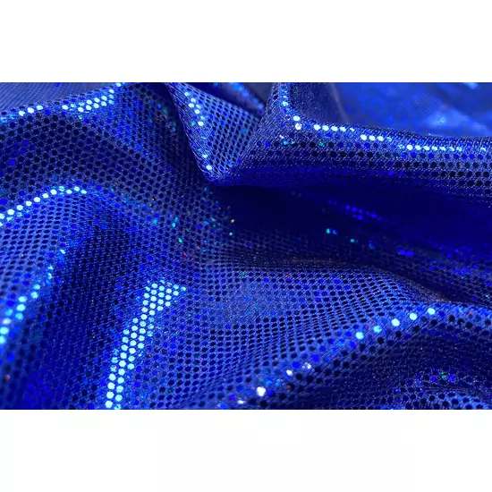 Prussia-kék hologramos táncruha anyag