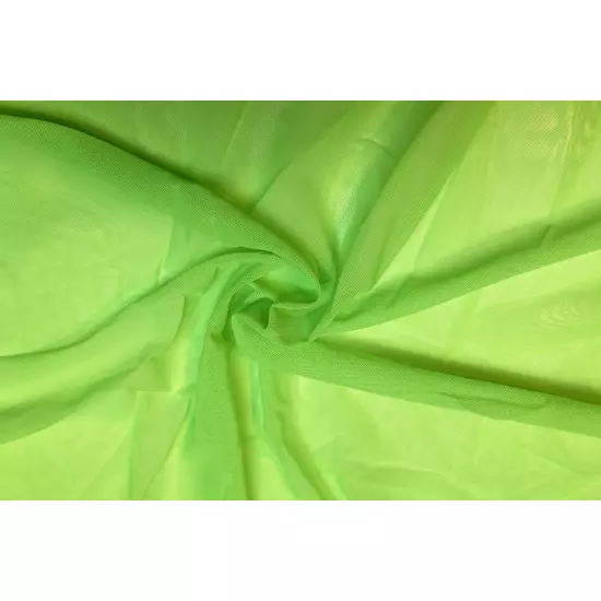 Verde fluo poliamid elasztán necc anyag, fogás és színminta 30x30 cm
